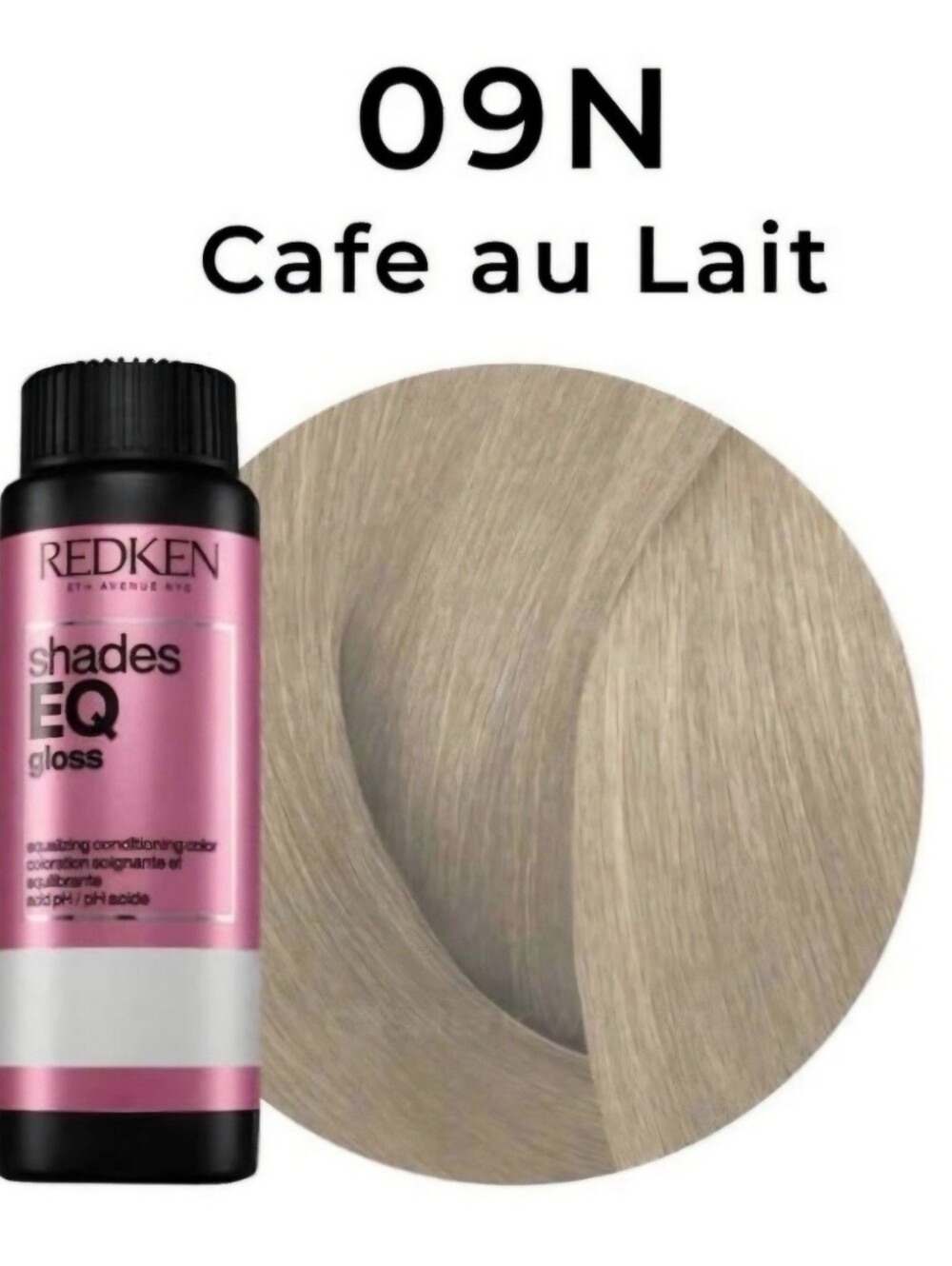 New! Redken Shades EQ 09N "Cafe au lait" Demi Hair Color Size 2 fl oz